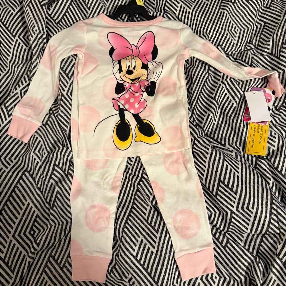 Disney Minnie Mouse Pink and White Pajama Top